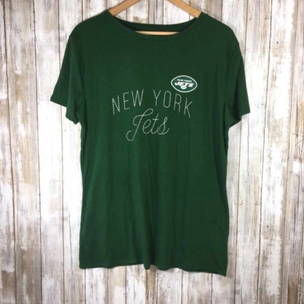 NFL New York Jets Green Graphic Tee Women’s Large Logo Shirt